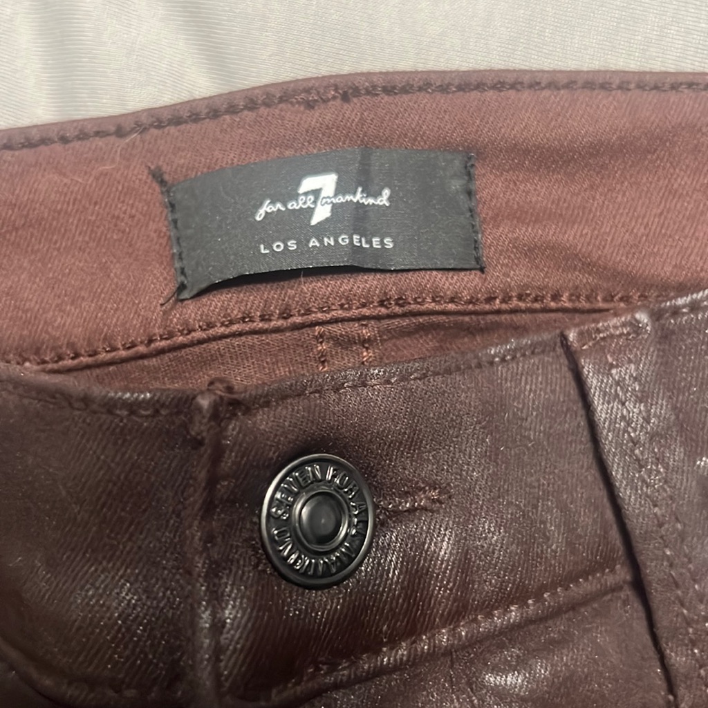 For All Mankind Faux Leather Skinny Pants Sz 28